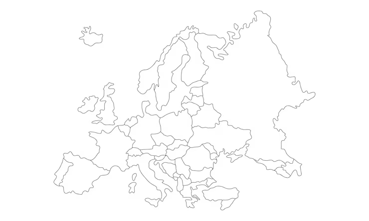 Kaart van Europa met de kernregio van ScottContinental en hoofdvestiging in Nederland